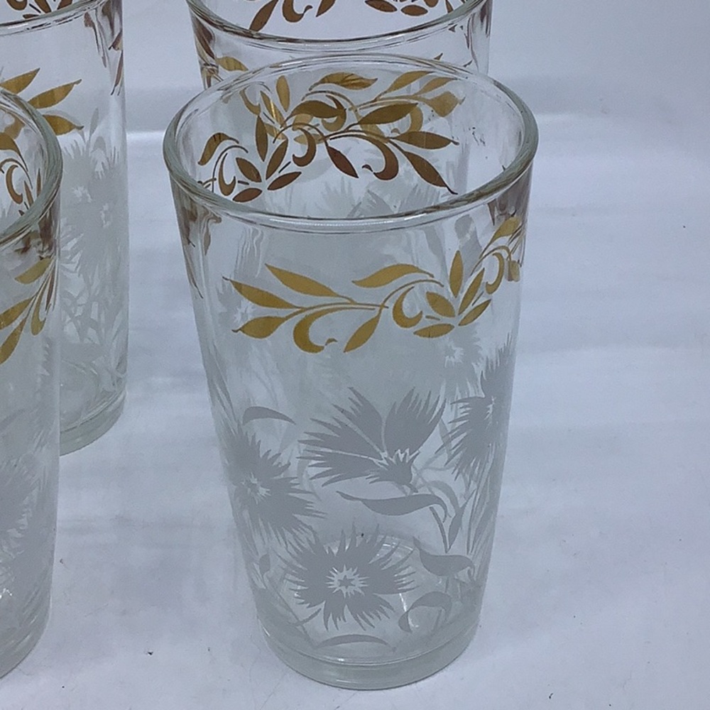 Lot of 4 MCM Hazel Atlas Aster  drinking glasses